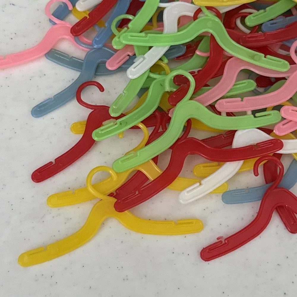 Lot of 100 + Vintage‎ 1960's 1970's Barbie Doll Clothing Plastic Hangers